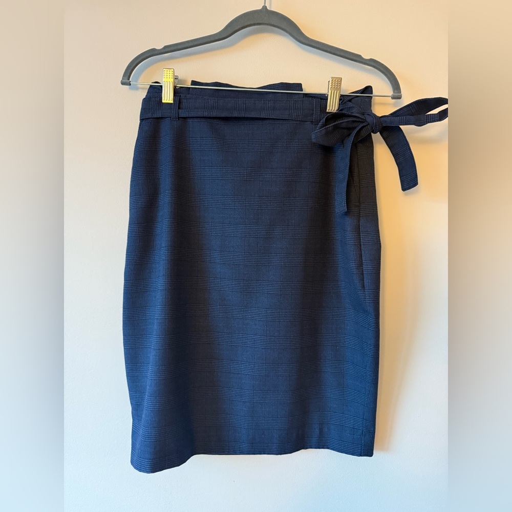 Banana Republic Blue Pencil Skirt with Tie Front